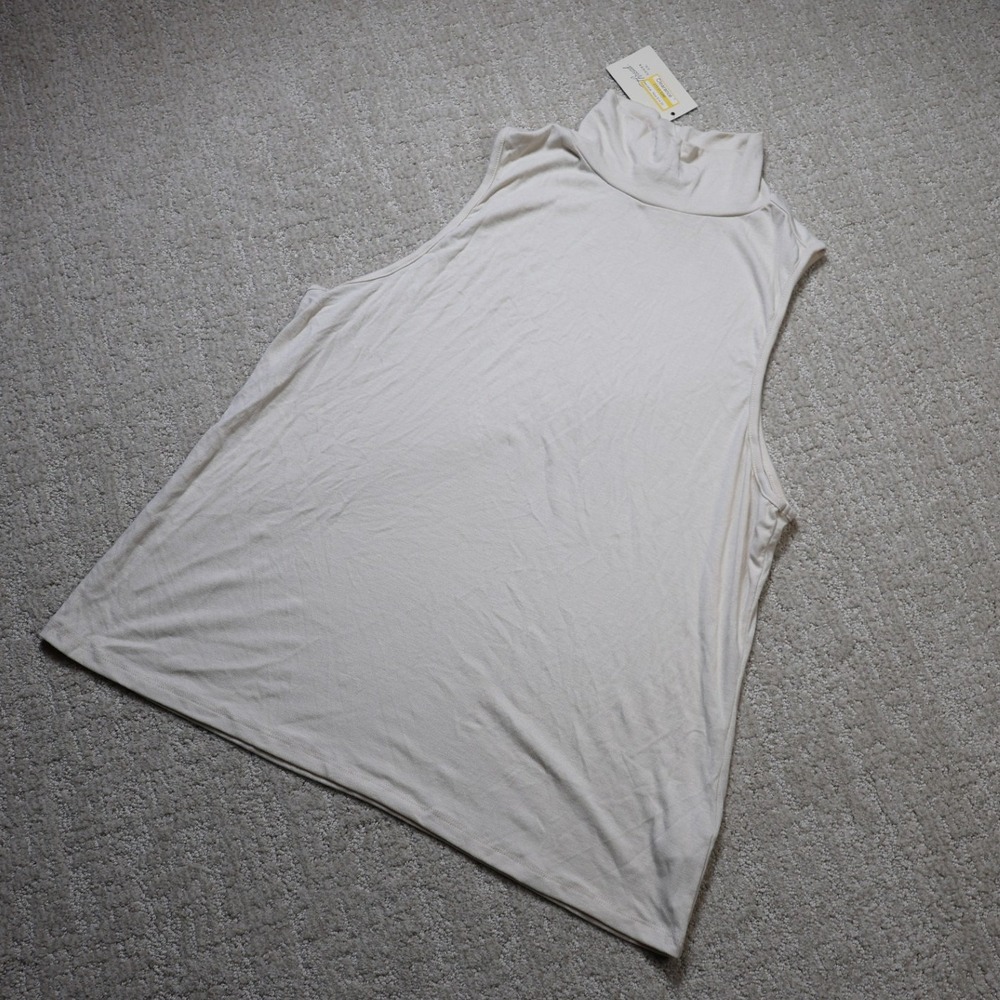 Universal Thread Women XXL Cream Sleeveless Mock Neck Tank Top NWT G9P3PO